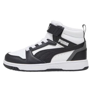 PUMA REBOUND V6 PARA NIÑO COLOR NEGRO BLANCO