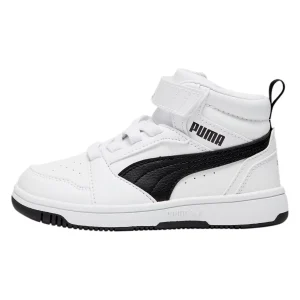 PUMA REBOUND V6 PARA NIÑO COLOR BLANCO NEGRO