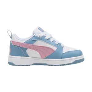 TENIS PUMA REBOUND V6 LO PARA DAMA COLOR BLANCO AZUL ROSA