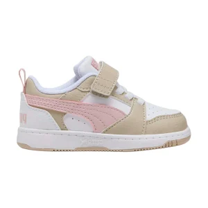 PUMA REBOUND V6 INFANTIL COLOR BLANCO BEIGE ROSA