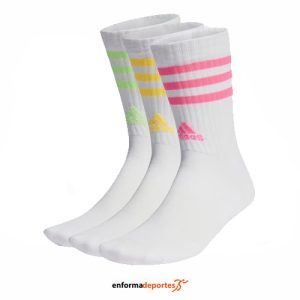 CALCETINES ADIDAS 3S C SPW CRW 3P | WHITE/LUCPNK/WHITE/SP