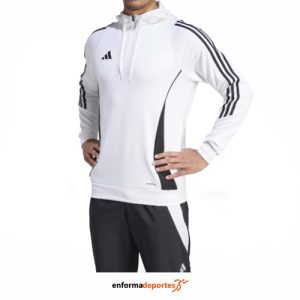 SUDADERA HOMBRE ADIDAS TIRO24 TRHOOD | WHITE/BLACK