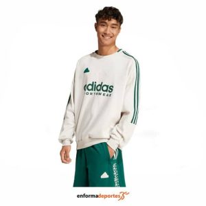 SUDADERA HOMBRE ADIDAS TIRO FL CREW | ALUMIN/CGREEN