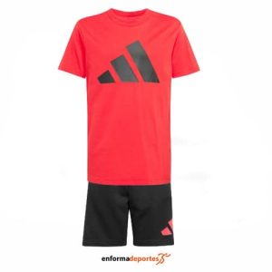 CONJUNTO JUNIOR ADIDAS BL T-SET FT | PURRUB/BLACK