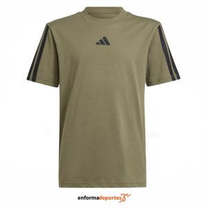 CAMISETA JUNIOR ADIDAS 3S | OLISTR/BLACK