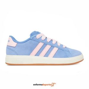 Zapatilla junior Adidas Grand Court 00S | BLUFUS/CLPINK/CWHITE