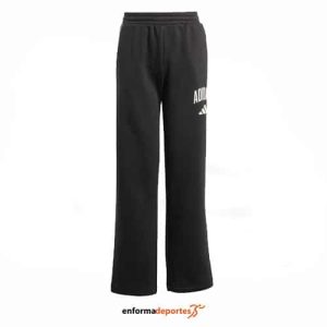 Pantalón Junior Adidas Fleece | BLACK/WHITE