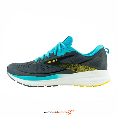 ZAPATILLA HOMBRE BROOKS TRACE 3 | FORGED IRON/BLUE/YELLOW - Imagen 3