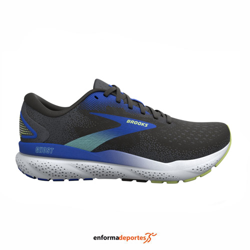 ZAPATILLA HOMBRE BROOKS GHOST 16 | BLACK/COBALT/NEO YELLOW - Imagen 2