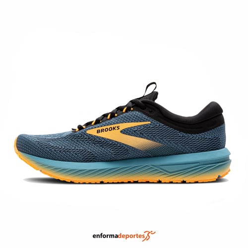 ZAPATILLA HOMBRE BROOKS REVEL 7 | STORM BLUE/BLACK/ORANGE P - Imagen 3