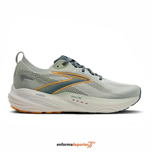 Zapatilla hombre Brooks Glycerin 22 | SMOKE/STORMY/ORANGE - Imagen 2
