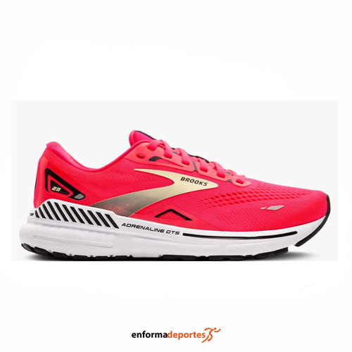 ZAPATILLA MUJER BROOKS ADRENALINE GTS 23 | DIVA PINK/YELLOW/BLACK - Imagen 2