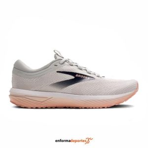 ZAPATILLA MUJER BROOKS REVEL 7 | OYSTER/WHITE/TROPICAL PEA