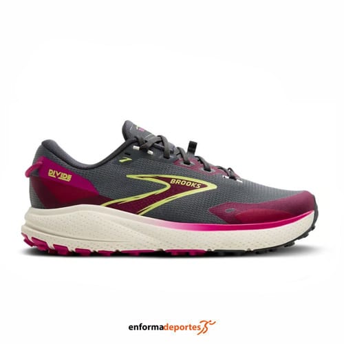 Zapatilla mujer Brooks Divide 6 | EBONY/FUCHSIA/LIME - Imagen 2