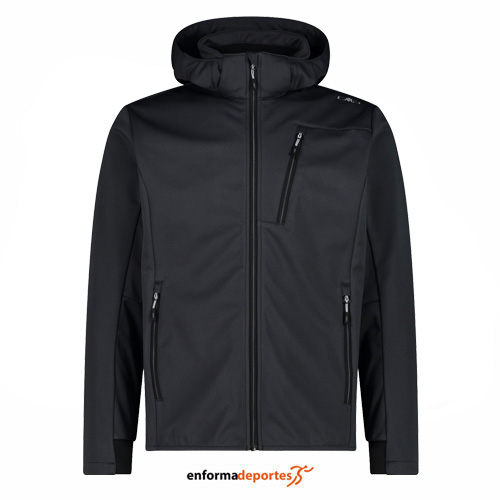 SOLFSHELL HOMBRE CAMPAGNOLO JACKET ZIP HOOD | NERO - Imagen 2