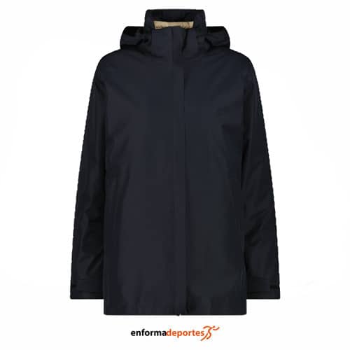 Chaqueta Mujer Campagnolo Long Zip Hood Detachable Inn | NERO