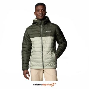 CHAQUETA HOMBRE COLUMBIA POWDER LITE II HOODED | SAFARI GREENSCAPE
