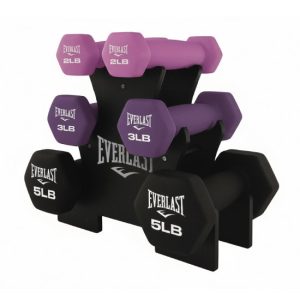 Juego de mancuernas con rack Everlast
