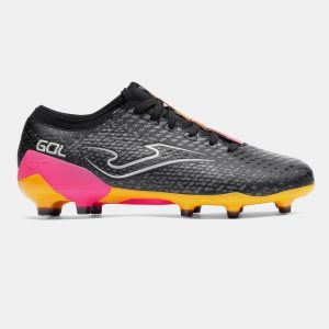 Zapatillas Futbol Gol 2601 FG Negro Naranja Fucsia