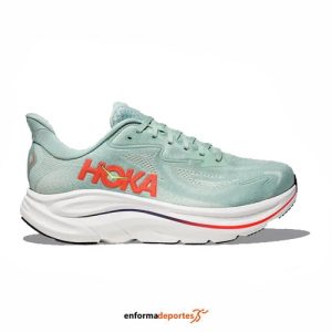 Zapatilla hombre Hoka Clifton 10 | SAGE/NEON FLAME