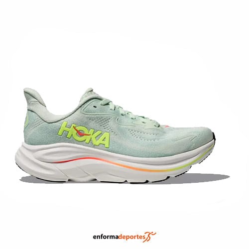 Zapatilla mujer Hoka Clifton 10 | SEA GLASS/NEON