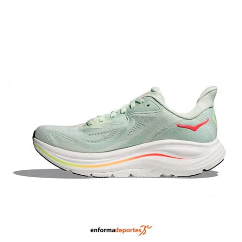 Zapatilla mujer Hoka Clifton 10 | SEA GLASS/NEON - Imagen 3