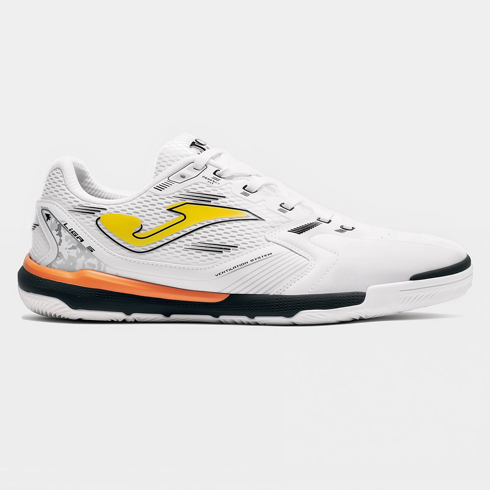 Zapatillas Futbol Sala Liga 5 2602 IN Blanco Amarillo Negro