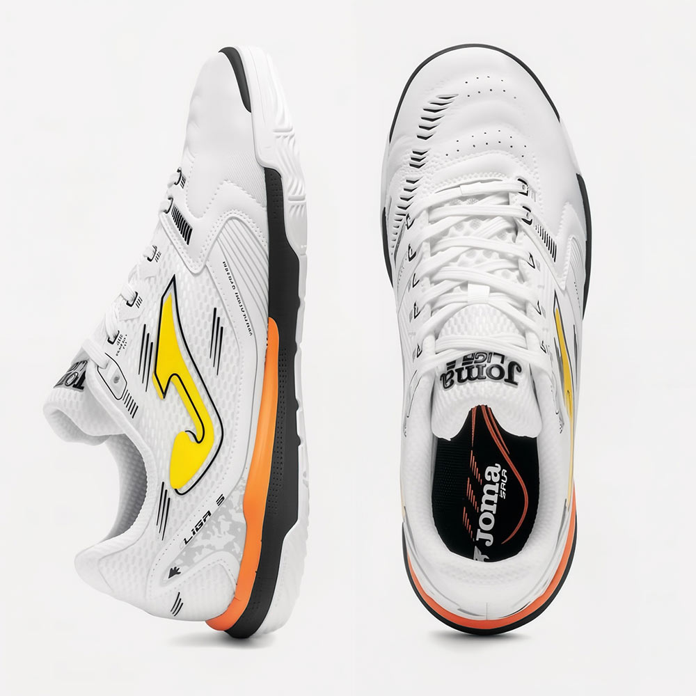 Zapatillas Futbol Sala Liga 5 2602 IN Blanco Amarillo Negro - Imagen 5