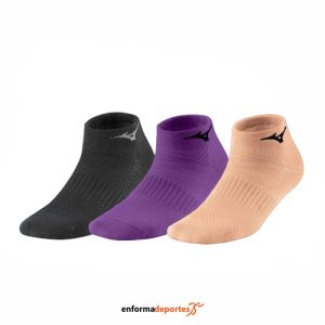 CALCETINES MIZUNO TRAINING MID 3P | BLACK/APRICOT ICE/VIOLET