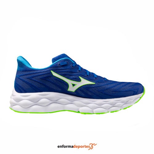 ZAPATILLA HOMBRE MIZUNO WAVE SKY 8 | REFLEX BLUE C/WHITE/GREEN