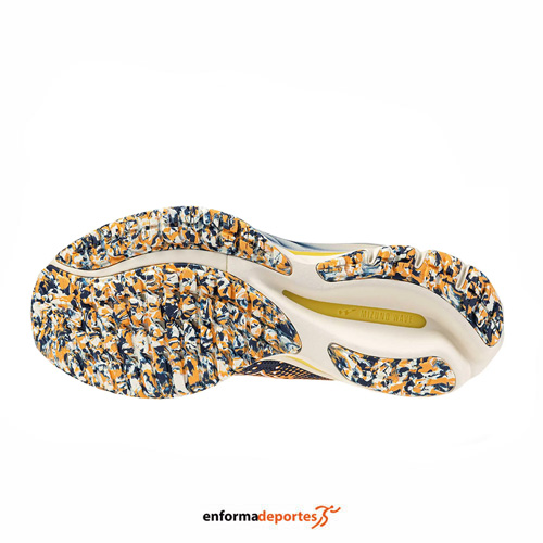 ZAPATILLA MUJER MIZUNO WAVE RIDER 27 ROXY | NAVAL ACADEMY/WHITE/PEACH - Imagen 4