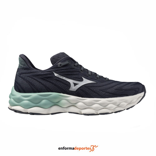 ZAPATILLA MUJER MIZUNO WAVE SKY 8 | INDIA INK/NEO SILVER/DUST - Imagen 2