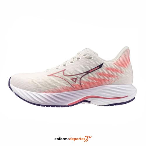 ZAPATILLA MUJER MIZUNO WAVE RIDER 28 | MIZSNOWWHITE/CAMELLIAROSE - Imagen 3