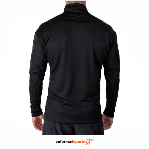 CAMISETA HOMBRE MIZUNO HYBRID LS TEE | BLACK / BLUE WING TEAL - Imagen 3