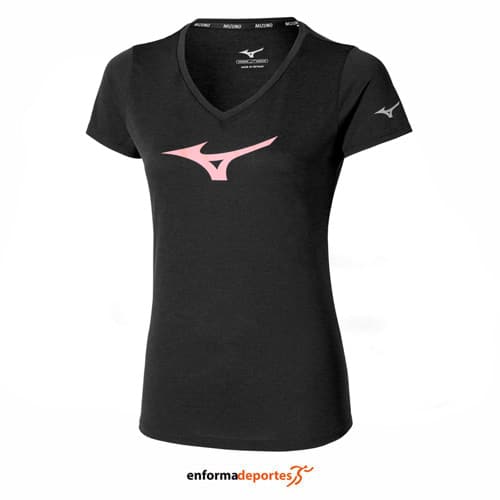 Camiseta Mujer Mizuno Core Runbird | BLACK / MAUVE - Imagen 2