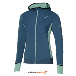CORTAVIENTOS MUJER MIZUNO WARMALITE HYBRID FZ | BLUE WING TEAL