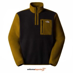 FORRO POLAR HOMBRE THE NORTH FACE YUMIORI 1/4 ZIP | TNF BLACK/MOSS GREEN/TN
