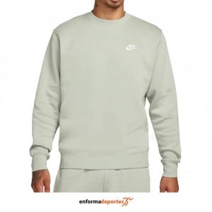 SUDADERA HOMBRE NIKE NSW CLUB CRW BB | JADE HORIZON/WHITE