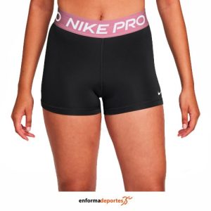 Pantalón corto mujer Nike Pro 3″ | BLACK/ELEMENTAL PINK/WHIT