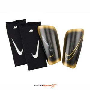 ESPINILLERAS NIKE MERCURIAL LITE SOCCER SHIN GUA | BLACK/BLACK/MTLC GOLD COI