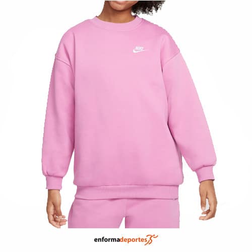Sudadera junior Nike Sportswear Club Fleece | MAGIC FLAMINGO/WHITE - Imagen 2