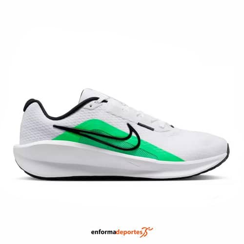 Zapatilla hombre Nike Downshifter 13 | WHITE/BLACK-GREEN SHOCK - Imagen 2