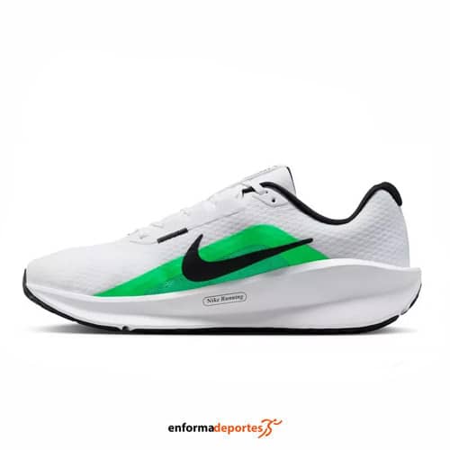 Zapatilla hombre Nike Downshifter 13 | WHITE/BLACK-GREEN SHOCK - Imagen 3