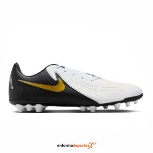 Bota Futbol Hombre Nike Phantom Gx 2 Academy Ag Low-To | WHITE/BLACK-MTLC GOLD COI