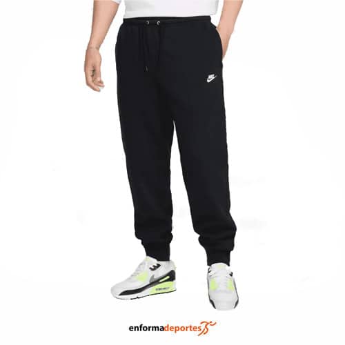 Pantalón Hombre Nike Club Joggers | BLACK/BLACK/WHITE - Imagen 2