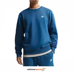 Sudadera hombre Nike Club Fleece Crew | COURT BLUE/LT KHAKI
