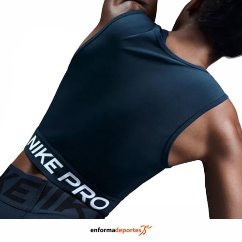 CAMISETA MUJER NIKE PRO DRI-FIT CROPPED | ARMORY NAVY/WHITE - Imagen 3