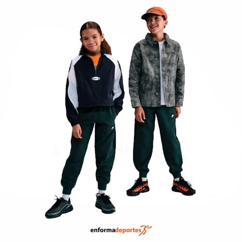 Pantalón Junior Nike Air Fleece Joggers | SEAWEED/BLACK/WHITE - Imagen 2
