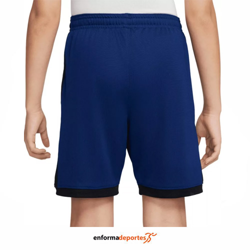 PANTALON CORTO JUNIOR NIKE ACADEMY DRI-FIT 7″ | BLUE VOID/BLACK/ORANGE PU - Imagen 3