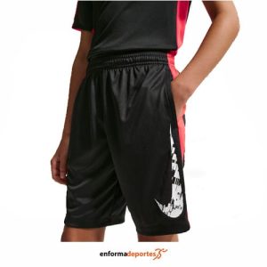 Pantalón corto junior Nike Trophy23 Dri-Fit | BLACK/LT CRIMSON/WHITE